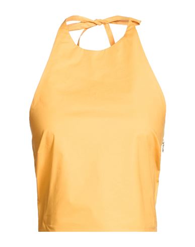 Marella Woman Top Mandarin Size 10 Cotton, Elastane In Orange
