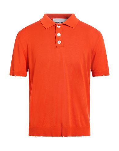 Amaranto Man Sweater Orange Size M Cotton