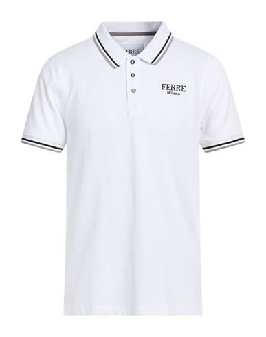 Ferre' Man Polo Shirt White Size Xxl Cotton