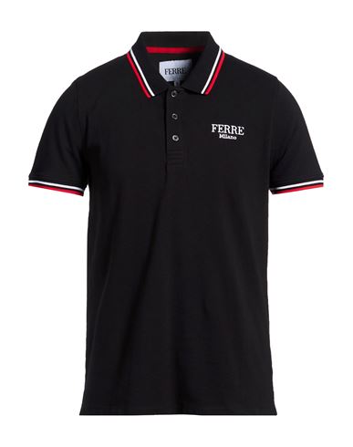 Ferre' Man Polo Shirt Black Size Xxl Cotton