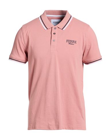 Ferre' Man Polo Shirt Antique Rose Size Xxl Cotton In Pink