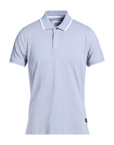Ferre' Man Polo Shirt Sky Blue Size Xxl Cotton