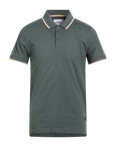 Ferre' Man Polo Shirt Sage Green Size Xxl Cotton