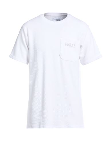 Ferre' Man T-shirt White Size Xxl Cotton, Polyester