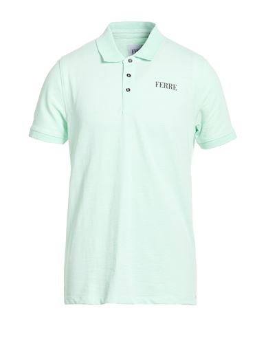 Ferre' Man Polo Shirt Light Green Size Xxl Cotton, Polyester