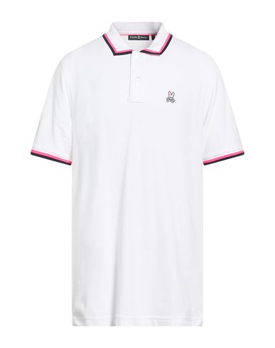 Psycho Bunny Man Polo Shirt White Size 6 Pima Cotton