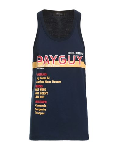 Dsquared2 Man Tank Top Midnight Blue Size L Cotton
