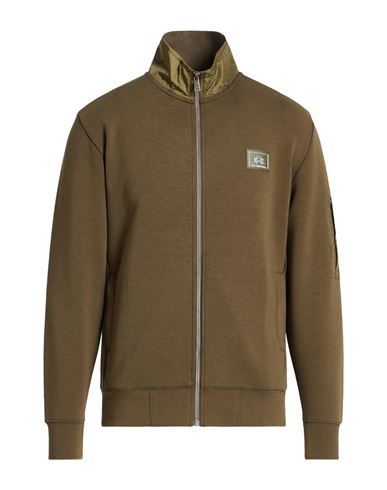 La Martina Man Sweatshirt Military Green Size Xxl Cotton, Polyester, Elastane