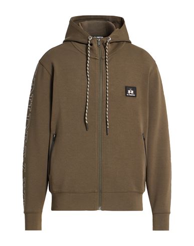 La Martina Man Sweatshirt Military Green Size Xxl Cotton, Polyester, Elastane