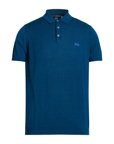 La Martina Man Polo Shirt Blue Size Xxl Cotton
