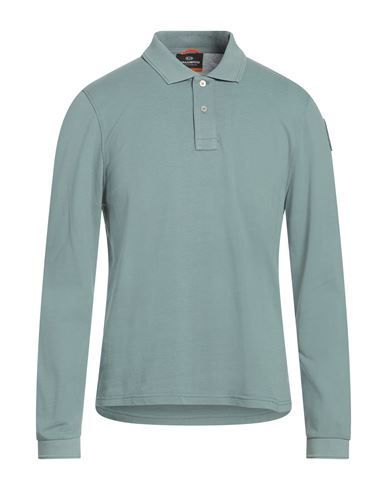 Parajumpers Man Polo Shirt Sage Green Size M Cotton