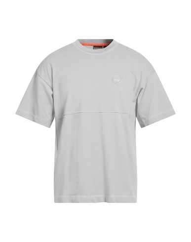 Napapijri Man T-shirt Grey Size L Cotton, Elastane In Gray