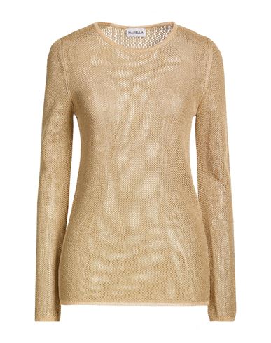 Marella Woman Sweater Gold Size Xl Viscose, Metallic Fiber, Polyamide