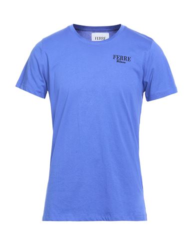 Ferre' Man T-shirt Blue Size Xl Cotton