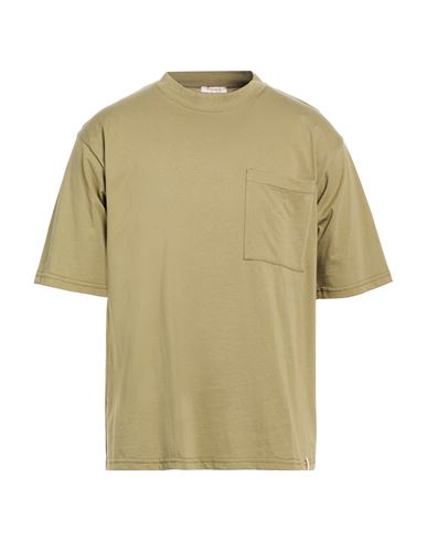 Officina 36 Man T-shirt Sage Green Size L Cotton In Brown