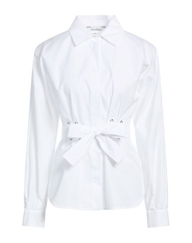 Max Mara Woman Shirt White Size 6 Cotton