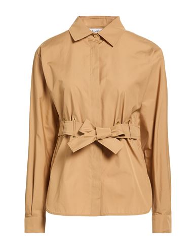 Max Mara Woman Shirt Camel Size 6 Cotton In Sand