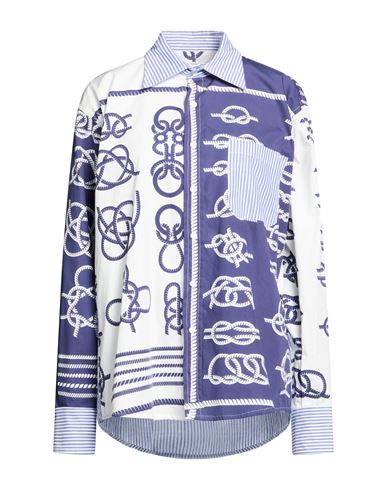 Forte Dei Marmi Couture Woman Shirt Bright Blue Size 10 Cotton In Multi