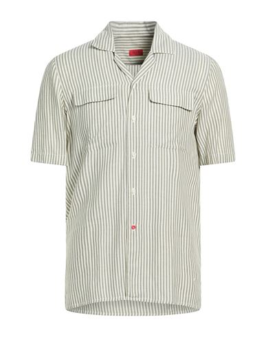 Isaia Man Shirt Military Green Size 16 ½ Cotton, Cashmere