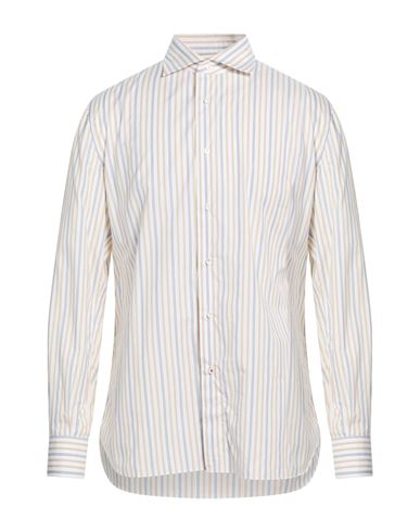 Isaia Man Shirt Beige Size 17 ½ Cotton In Sand