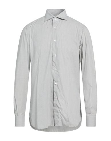 Isaia Man Shirt Grey Size 17 ½ Cotton In Gray