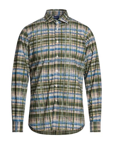 Boglioli Man Shirt Military Green Size 15 ½ Cotton