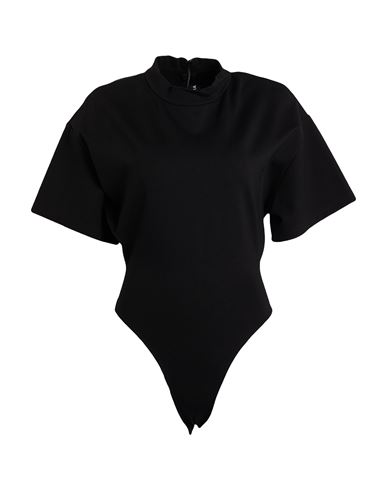David Koma Woman Bodysuit Black Size 4 Viscose, Polyamide, Elastane