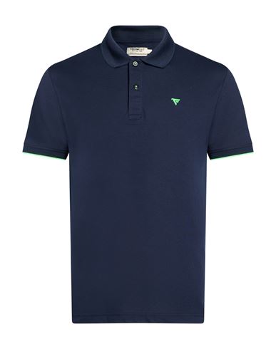 Fred Mello Man Polo Shirt Navy Size S Cotton, Polyester, Elastane