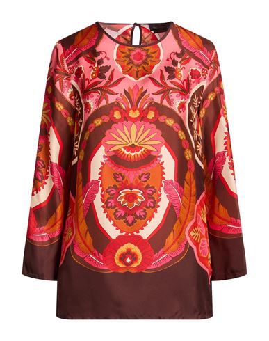 Luisa Spagnoli Woman Top Coral Size S Silk In Orange