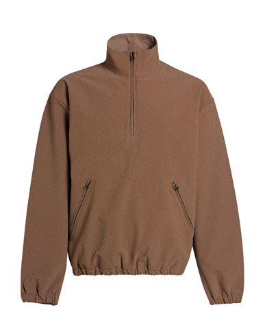 Gr10k Man Sweatshirt Khaki Size L Polyamide, Polyester, Elastane In Brown