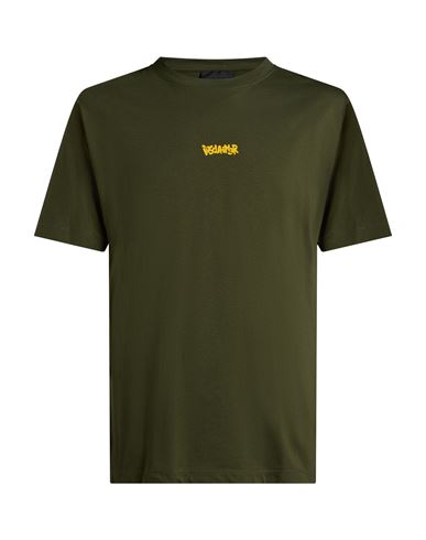 Disclaimer Man T-shirt Military Green Size S Cotton