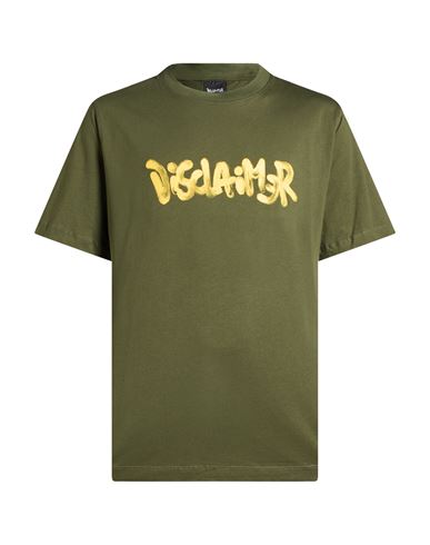 Disclaimer Man T-shirt Military Green Size L Cotton