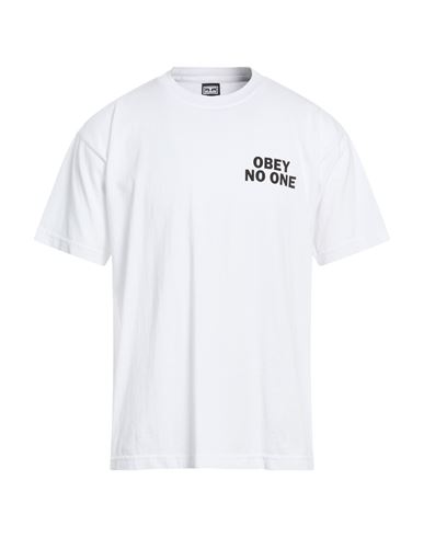 Obey Man T-shirt White Size Xl Cotton