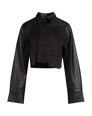 Disclaimer Woman Shirt Black Size L Cotton, Elastane, Polyurethane
