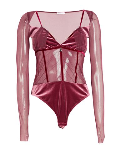 Patrizia Pepe Woman Bodysuit Garnet Size 2 Polyamide, Elastane In Red