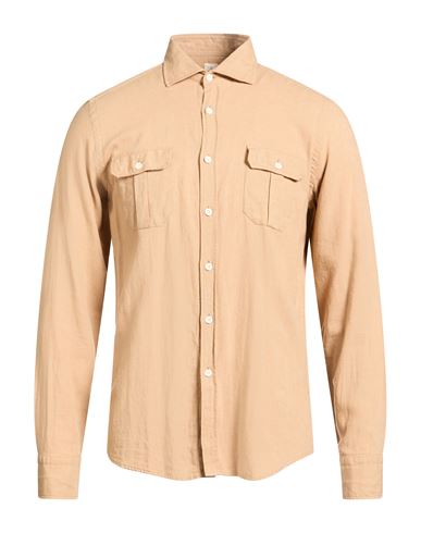 Gmf 965 Man Shirt Sand Size 16 Linen, Viscose In Beige