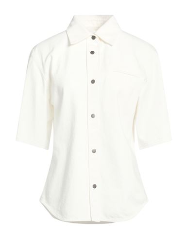 Ferragamo Woman Denim Shirt White Size 6 Cotton