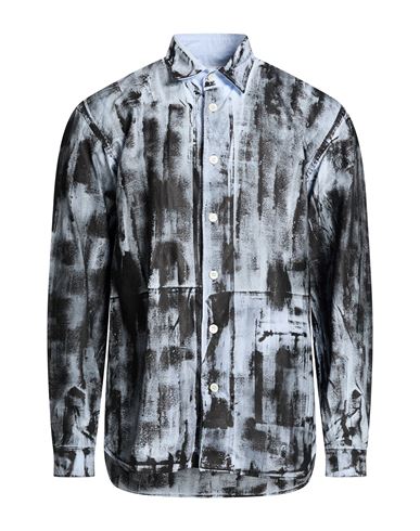 Grifoni Man Shirt Charcoal Size 40 Cotton In Gray