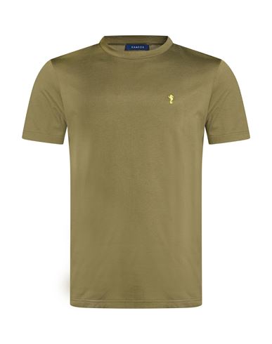 Kampos Man T-shirt Military Green Size S Organic Cotton