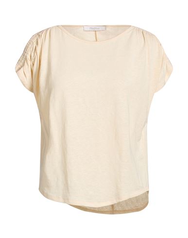 Max Mara Leisure Woman T-shirt Beige Size M Linen, Elastane In Neutral