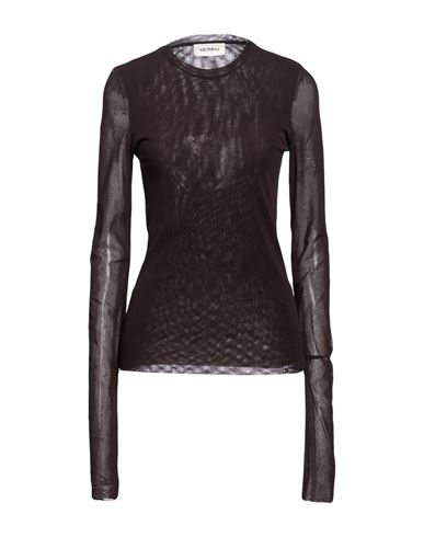 Meimeij Woman Top Dark Brown Size 6 Polyamide In Animal Print
