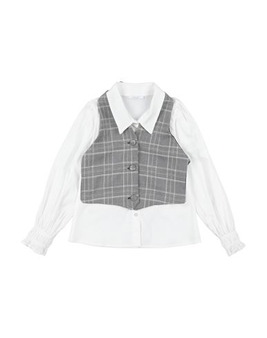 U+é Babies'  Toddler Girl Shirt Grey Size 6 Cotton, Elastane, Polyester, Viscose In White