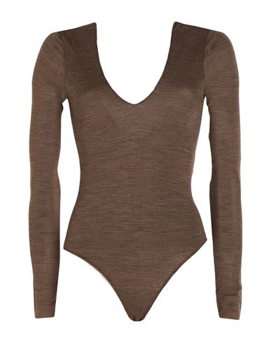 Alysi Chocolat Woman Bodysuit Light Brown Size 4 Wool, Polyester In Beige