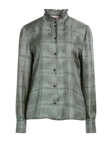 Kristina Ti Woman Shirt Dark Green Size 10 Silk