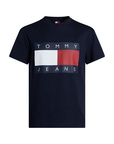 Tommy Jeans Man T-shirt Midnight Blue Size L Cotton