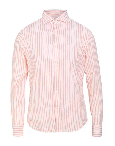 Savile Row Man Shirt Orange Size 16 Cotton, Linen