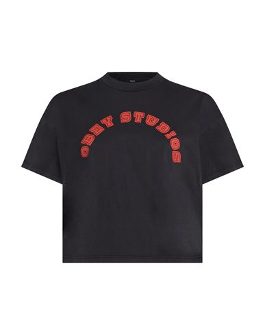 Obey Woman T-shirt Charcoal Size Xs Cotton In Grey