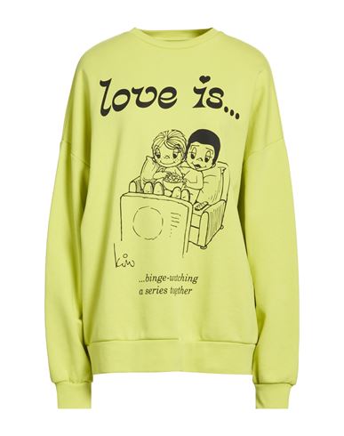 Gaelle Paris Gaëlle Paris Love Is. By Gaëlle Paris Woman Sweatshirt Lime Green Size 1 Cotton, Polyester