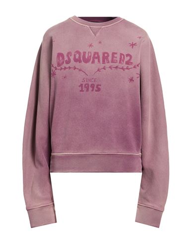 Dsquared2 Woman Sweatshirt Plum Size L Cotton In Purple
