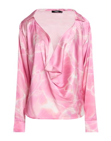 Amen Woman Top Pink Size 4 Polyester, Elastane